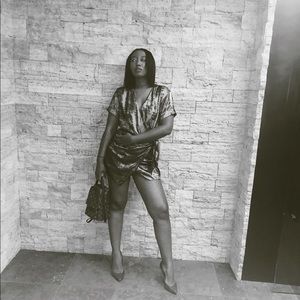 Antique gold wraparound dress